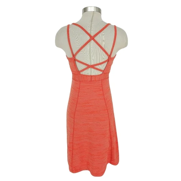 Marmot Athletic Fit Flare Tennis Dress Orange Stripe Crossback Built N Bra Small - Picture 4 of 8